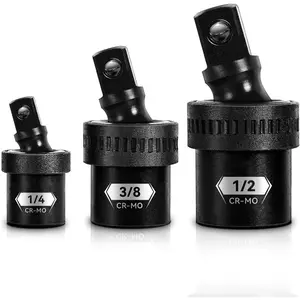 3 count  Swivel Socket Set, 1/2" 1/4" 3/8" Drive Universal Joint Socket,  Cr-Mo Steel  Grade Wobble Socket Set