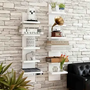 Pure Multi-Layer Wall-Mounted Storage Rack, Warm Light Compatible, Versatile Use, Clean Design, Practical and Reliable