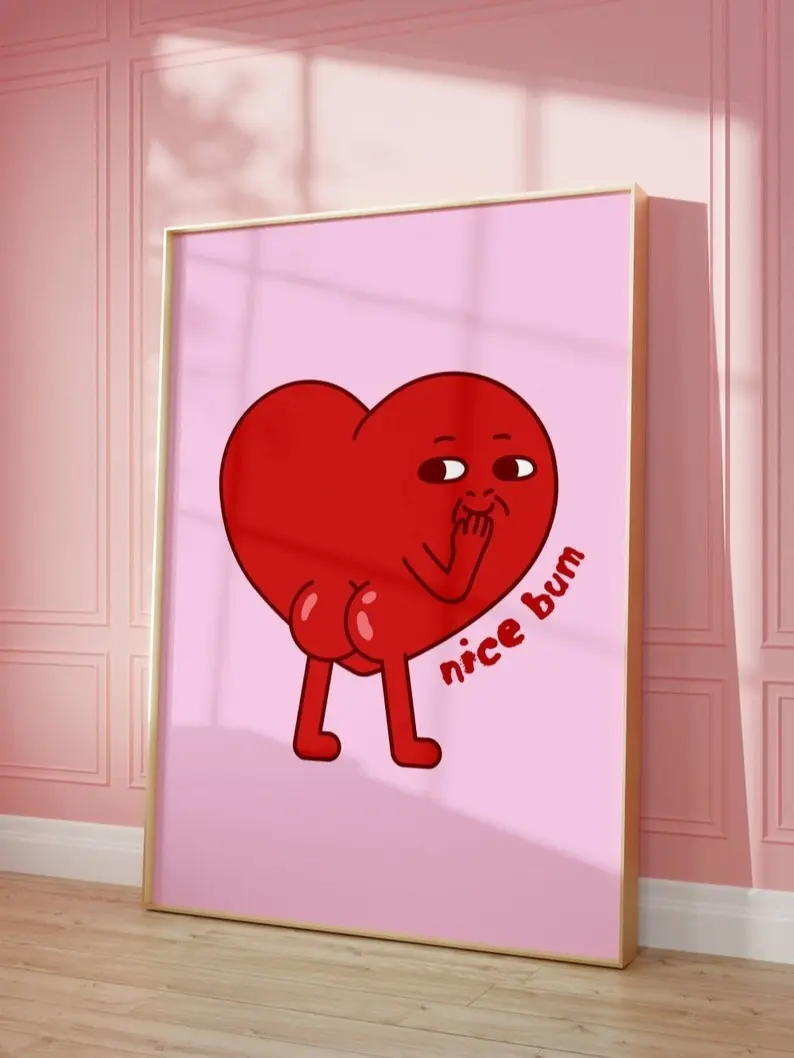 Nice Bum Body Positive Print, Quirky Art, Self Love Art, Butt Art Print, Trendy Prints, Funny Bathroom Art, Body Positive Poster