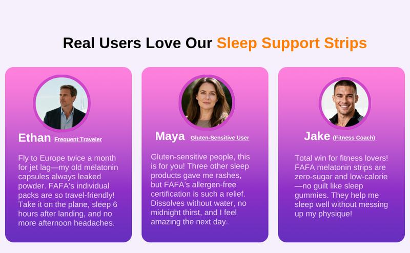 Fafa. Sleep Aid Supplement with Melatonin 3mg & GABA 7mg Oral Strips Fast Dissolving Film No Water Needed 30 Count USA Healthcare Fitness Dietary Edible Optimum Natural Fafa. Sleep Aid Supplement with Melatonin 3mg & GABA 7mg Oral Strips Fast Dissolving Film No Water Needed 30 Count USA Healthcare Fitness Dietary Edible Optimum Natural