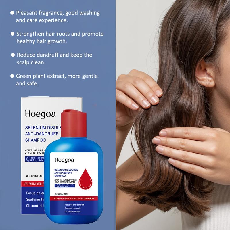 Hoegoa Selenium Disulfide Hair Care Shampoo Oil Control Refreshing Anti-Dandruff Anti-itch Scalp Cleansing Shampoo, 300ML
