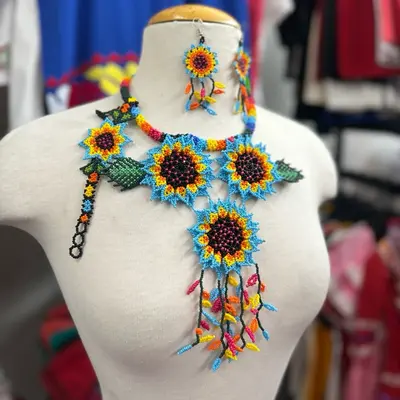 Huichol Beaded Necklace Wholesale Handmade Mexican Jewelry Mexican