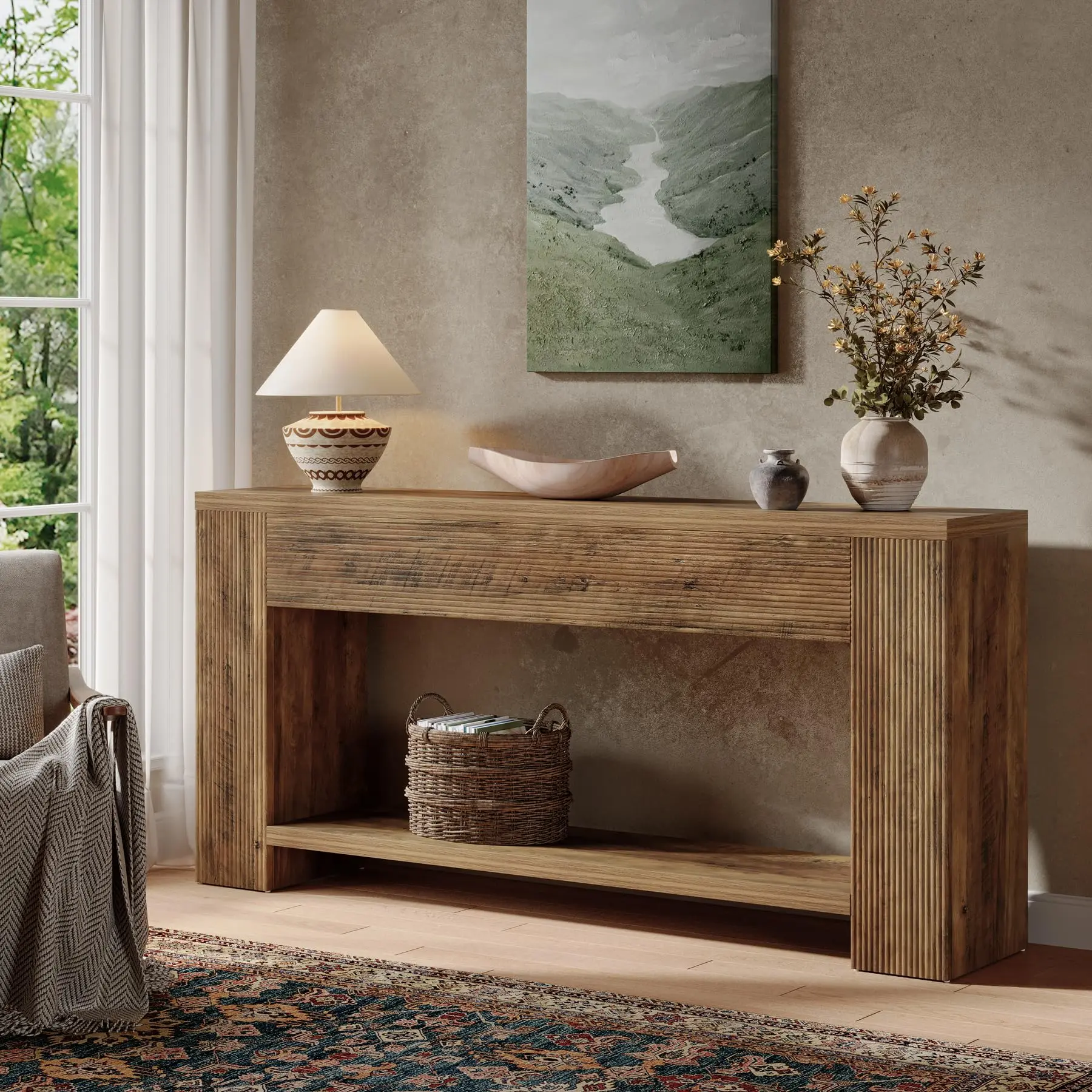 Tribesigns Console Table for Entryway - 70.9-Inch Narrow Wooden Sofa Table, Rustic Brown Farmhouse Accent for Living Room & Foyer Tribesigns Console Table for Entryway - 70.9-Inch Narrow Wooden Sofa Table, Rustic Brown Farmhouse Accent for Living Room & Foyer