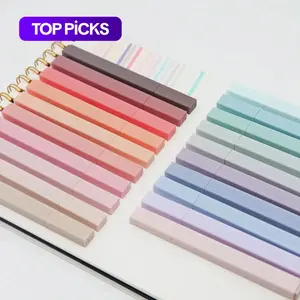 Pastel Solid Color Square Highlighter Marker Pen (20pcs), Aesthetic Chisel Tip Highlighter Marker Pen, School Supplies, Office Supplies, Office Stationery Supplies