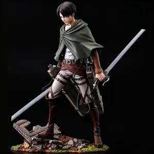 Attack on Titan Levi Ackerman Figure, Classic Survey Corps Pose, Cape, Detailed Sword Blades, High-Quality PVC, Must-Have Collectible
