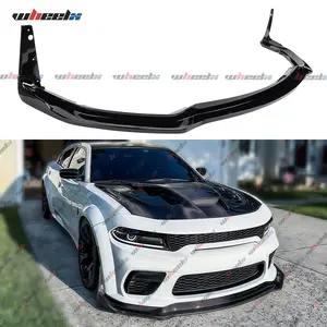 2020-2023 Dodge Charger SRT Widebody Front Bumper Lip| H-Style Splitter Spoiler Gloss Black ABS| Widebody Exclusive Body Kit| Direct Fit Muscle Car Accessories Upgrade