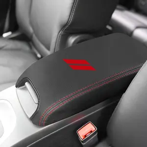 YOSRTER Center Console Armrest Cover for Dodge Journey Accessories 2011-2018 2019 2020 Anti-Scratch Leather Center Armrest Box for Dodge Journey Interior Accessories(Red Stitches)