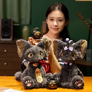 Lovely German Cat Plush Toys Creative Halloween Back Cats Pillow Elf Cat Dolls Halloween Birthday Gifts
