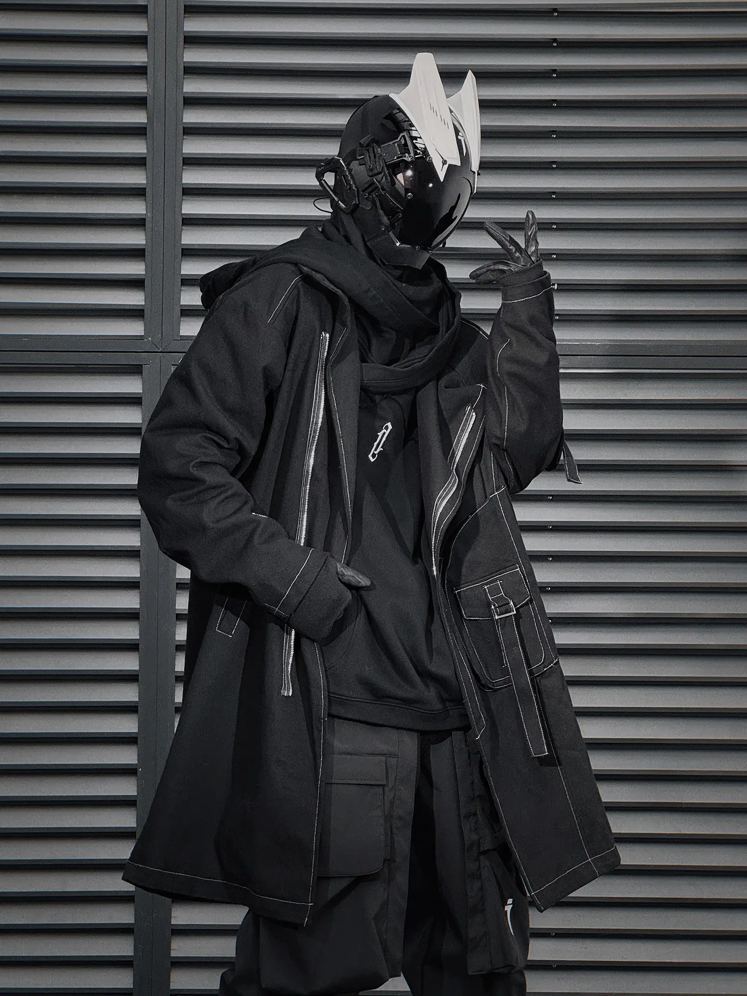 HiJ34 Black Techwear Cargo Trench Coat - TikTok Shop HiJ34 Black Techwear Cargo Trench Coat - TikTok Shop