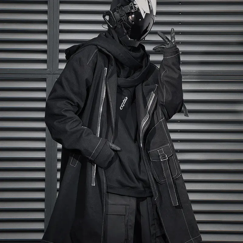 Techwear Cargo Trench Coat