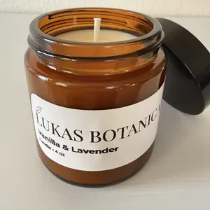 Vanilla Lavender Candle 4 oz – Aromatherapy Soy Candle | Relaxing Home Fragrance | Lukas Botanicals Scented