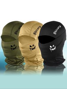 unisex letter & funny smile printing visor, breathable moisture absorbent balaclava hat, suitable for summer outdoor travel sports activities