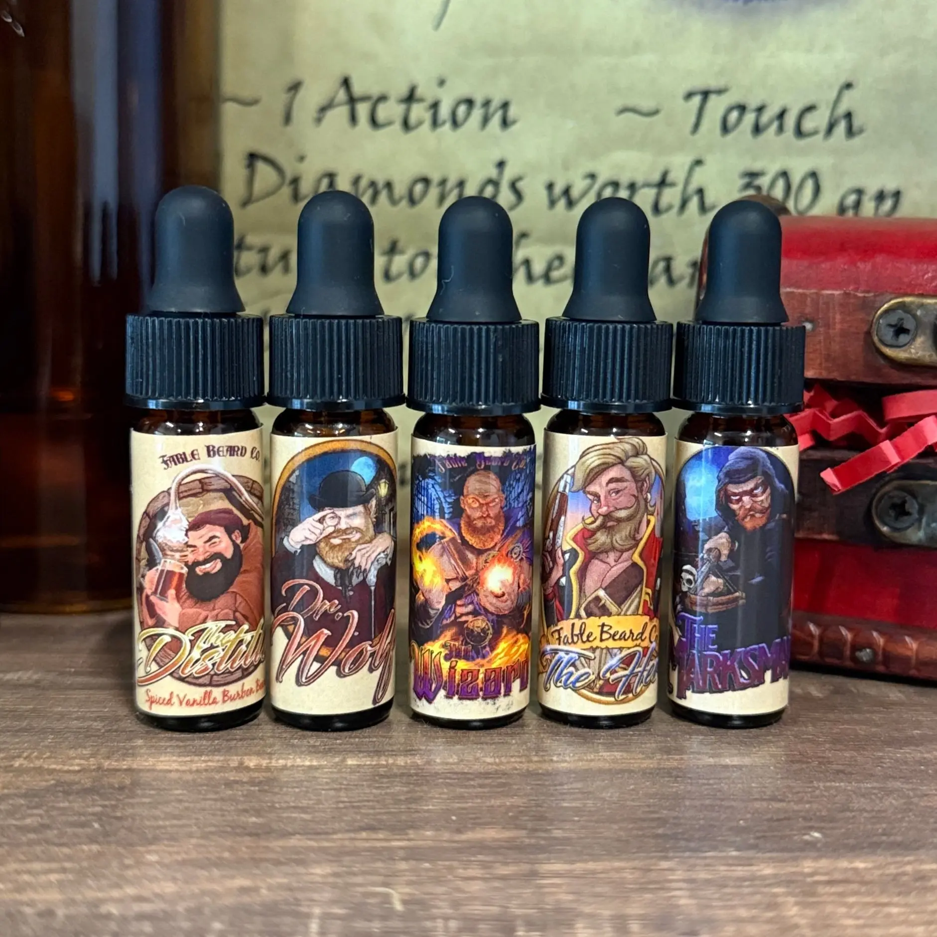 Fable Beard Co - The Adventure Pack Men's Grooming Beard Oil Samples - 5 Best-Selling Fragrance Blends with Coconut, Argan for Hair Care