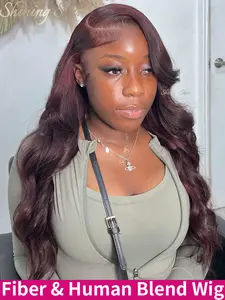 【Blend】30 34 Inch Burgundy 9X6 Wear And Go Glueless Lace Front Human Hair Wigs Colored Burgundy 13X4 Hd Lace Frontal Wig Human Hair Body Wave Lace Front Wigs