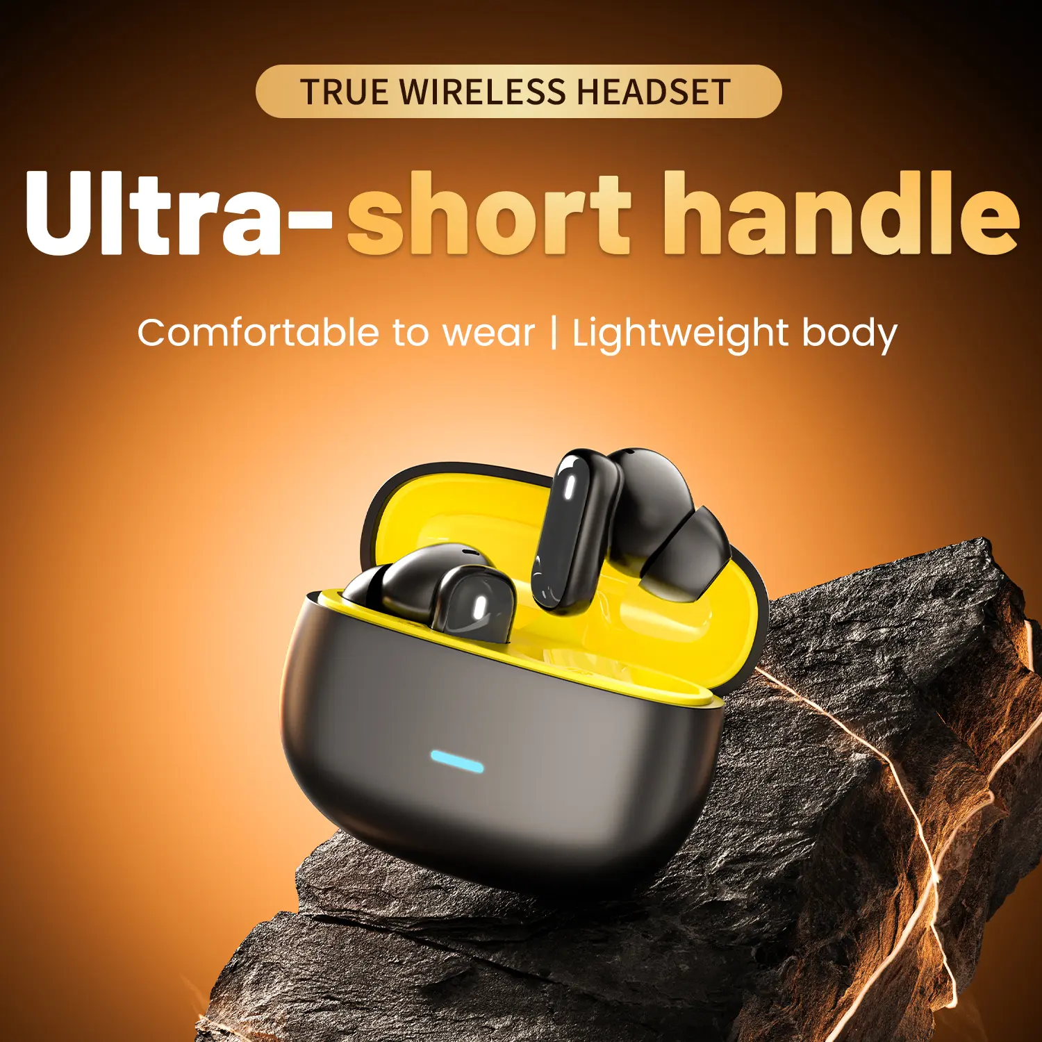INSONIXN Chargeable Bluetooth Headset In-Ear Headphones (With Charging Case) - 30H Battery Life, Hi-Fi Stereo Audio, IPX7 Waterproof, Built-In Noise-Canceling Microphone, Lightweight Electronic Earbuds for Workouts, Phone Use
