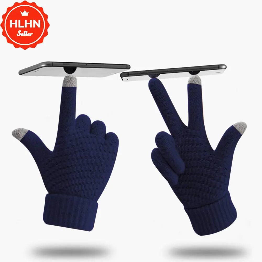 Winter Gloves for Women - Touchscreen Warm Wool Fleece Lined Knit Gloves with Elastic Cuff, Perfect for Texting and Keeping Hands Cozy