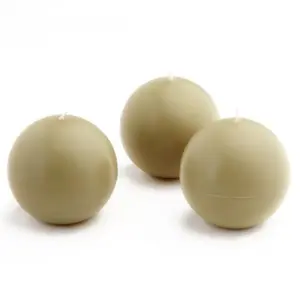 212 MAIN Handpoured Long-Burning Unscented 3 in. Sage Green Wax Ball Candles - 6-Piece Box for Camping, Room Decoration