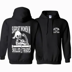 Plumbers & Pipefitters Support Women in Skilled Trades Hoodie, Empowering Blue Collar Graphic Hoodie, Women in Trades Workwear Pullover Hoodie