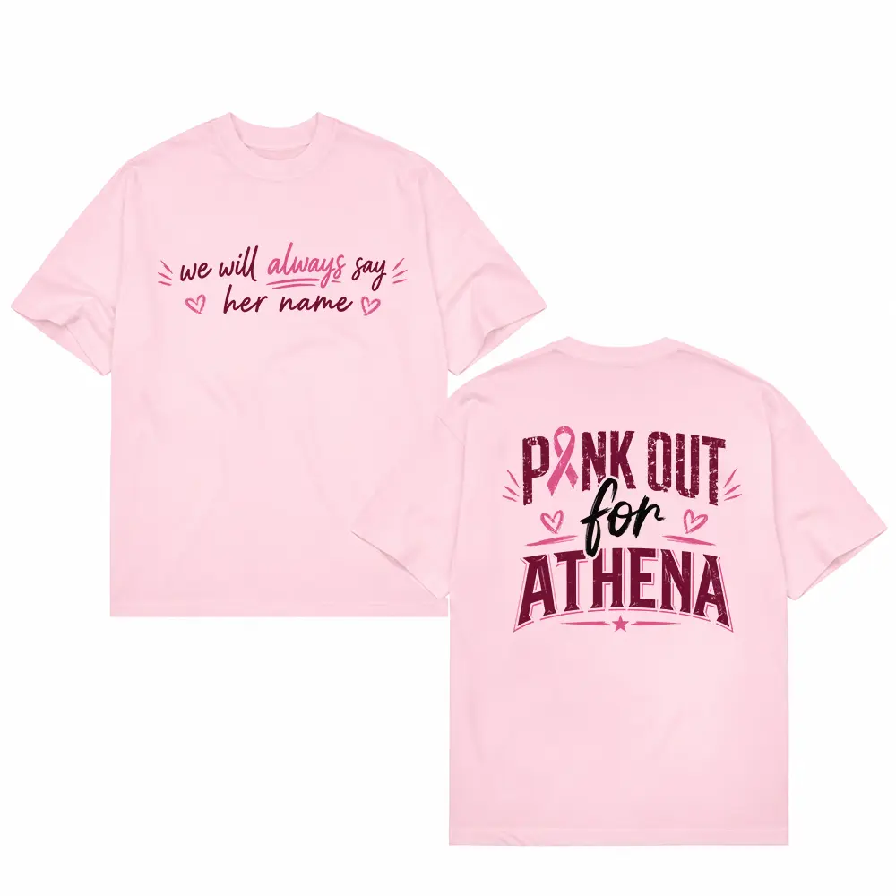Pink Out For Athena Shirt, We Will Always Say Her Name Tee, Tribute Memorial Shirt, Support Squad Matching Fan Shirt For Men Women