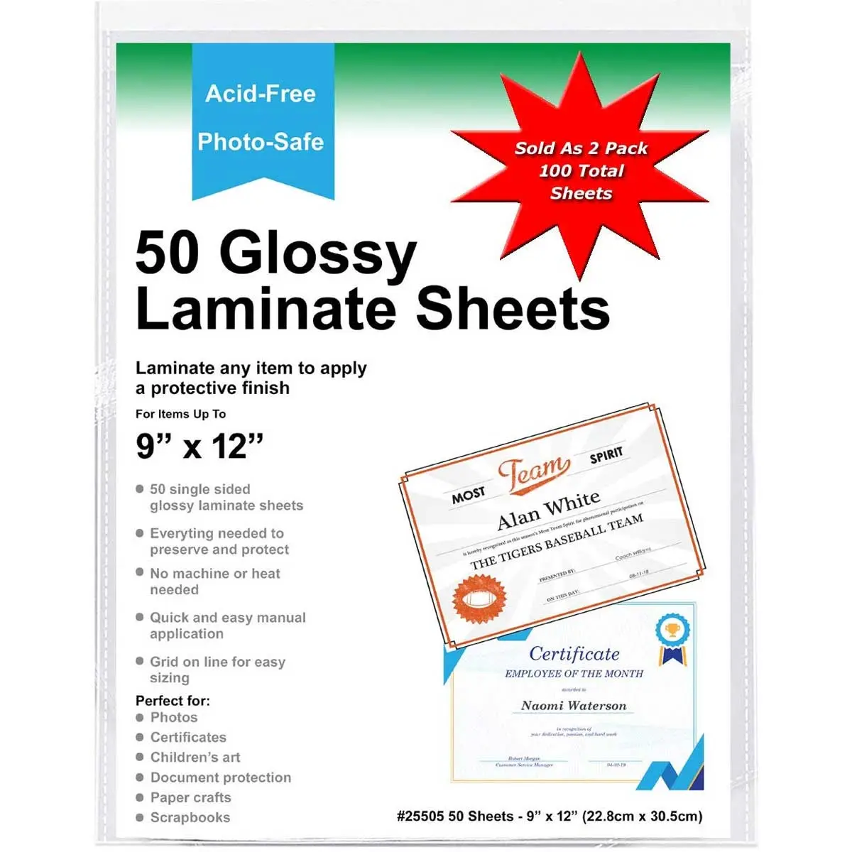 Tarifold 9 x 12 in. Self - Adhesive Clear Laminating Sheets