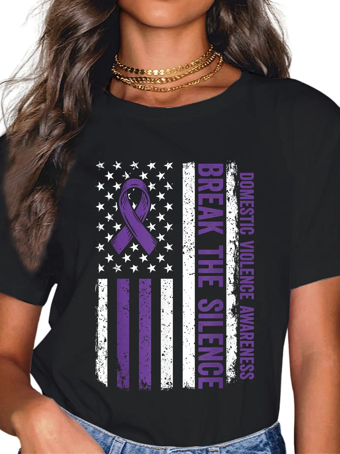 100% Cotton Unisex Domestic Violence Awareness Shirt Stop End Domestic Violence T-Shirt