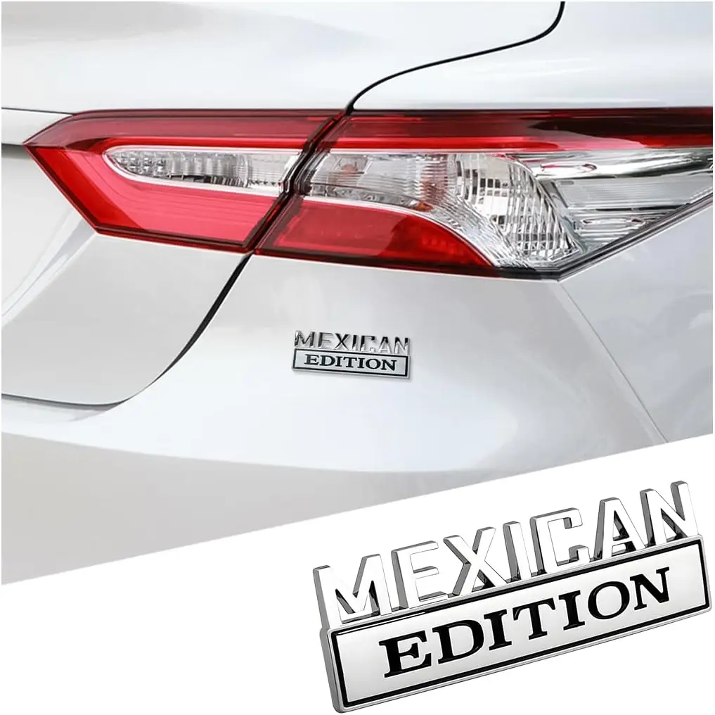 Car Badges - Mexican Edition 3D Raised Metal Emblem with 3M Adhesive - for Truck Tailgate, Fender, Motorcycle, Laptop & Refrigerator - Cool Pride Gift for Men, Car Lovers & Friends