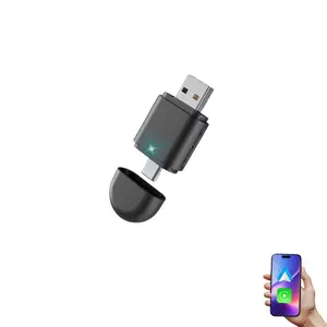 Wireless CarPlay Adapter - Converts Wired CarPlay to Wireless, USB & Type-C Ports, Voice Control, Plug & Play, Car Bluetooth Receiver, Compatible with Android/iOS