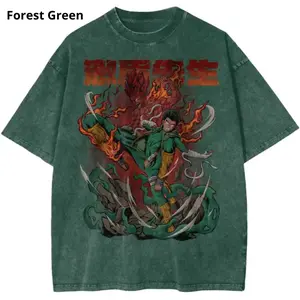 Rock Lee and Might Guy Anime Streetwear Vintage Graphic Tee Size S- 3XL, Menswear Top, Womenswear Top Underwear Streetwear Cotton T-Shirt Casual Round Neck