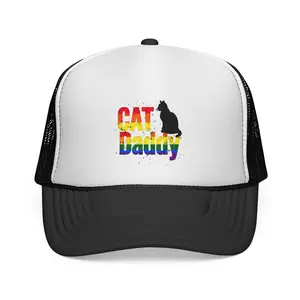Cat Daddy Trucker Cap | Rainbow Silhouette, Cat Lover Hat
