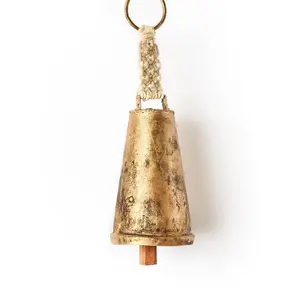 Macrame Medium Wind Chime - Rustic Cow Bell by Matr Boomie