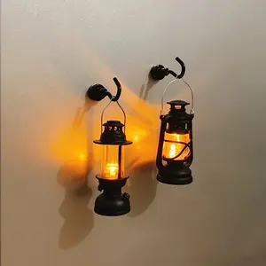 Vintage LED Oil Lamp, Battery Powered Wall Mounted Lamp, Decorative Light for Home Living Room Bedroom, Home Decor, Room Decor, Gift Ideas, Ornaments