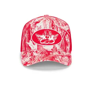 Boys Lie Red Camo Manhunt Trucker Hat in Red