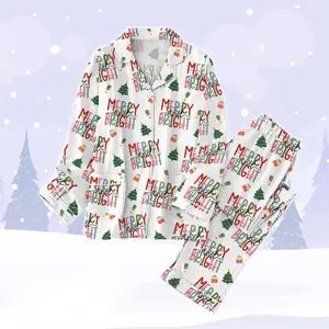 Merry And Bright Pajamas For Party, Christmas Tree Pajamas Pants, Trending Holiday Pajamas, Pajama Set Women Christmas, Pajamas Family