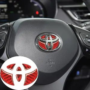 1Pcs For Toyota GRsport Hilux Aygo Yaris Corolla Rav4 CHR Auris Car Steering Wheel Cover Sticker Cruiser Emblem Accessories