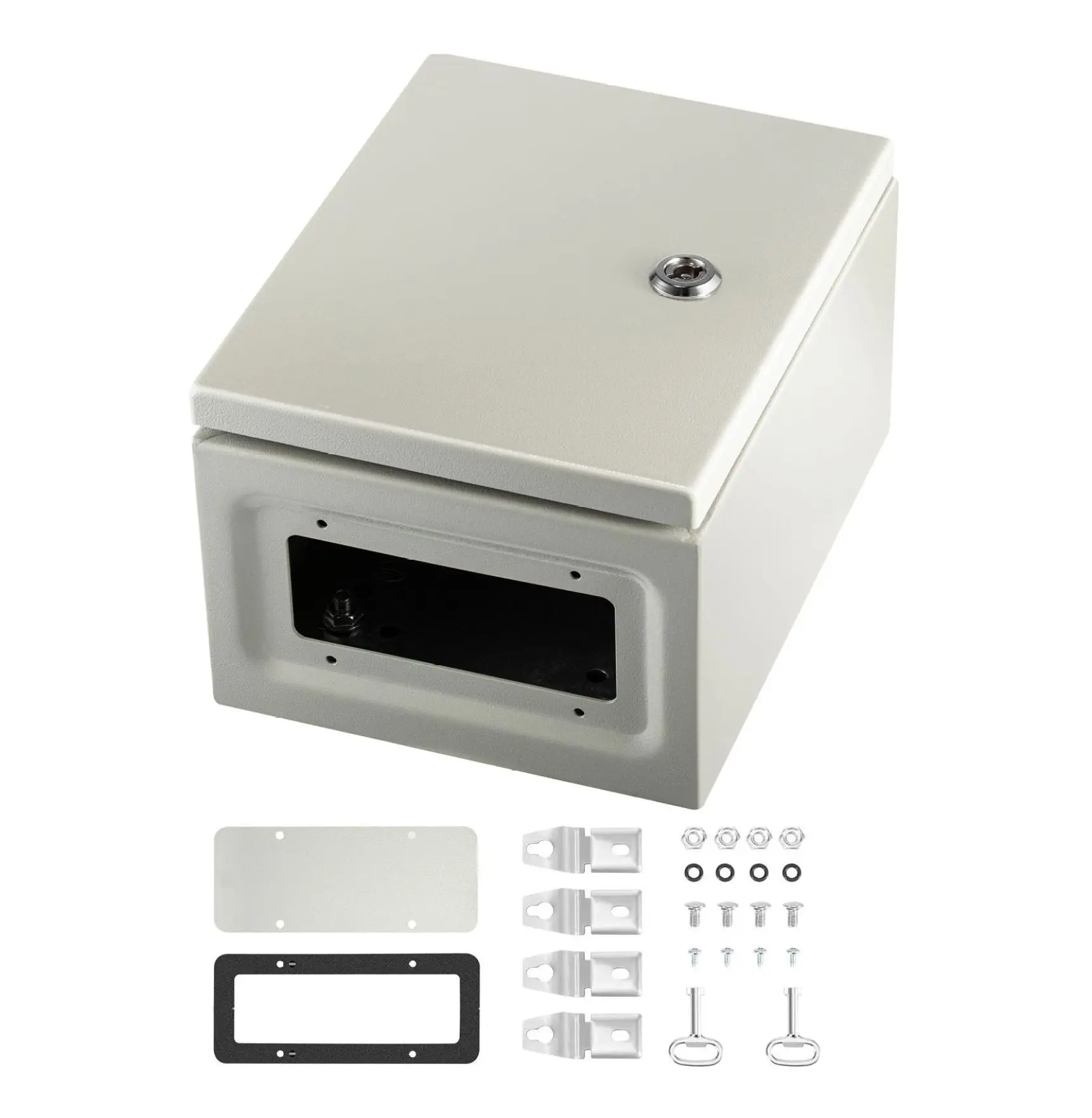 NEMA 4X Metal Enclosure 10x8x6", IP66 Waterproof Electrical Box, Steel Electric Junction Box with Mounting Plate - Indoor Outdoor Use Default