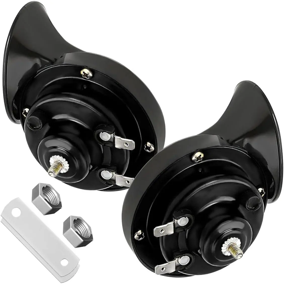 2 PCS Loud Car Horn, 12V Waterproof Snail Electric Horn, 300DB High Tone Horns Replaces for Cars, SUVs, Trucks, Motorcycles, Electric Cars, Universal Car A2026
