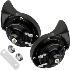 2 PCS Loud Car Horn, 12V Waterproof Snail Electric Horn, 300DB High Tone Horns Replaces for Cars, SUVs, Trucks, Motorcycles, Electric Cars, Universal Car Accessories (Black)