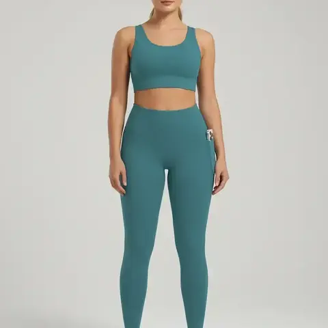 Women's Solid Color High Waist Sports Leggings, High Stretch Tight-fitting Breathable Comfortable Pocket Pants, Ladies Sportswear for Indoor Outdoor Wear, Stretchy Gym Legging Workout Leggings