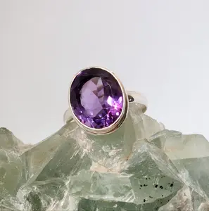 Faceted Amethyst in Sterling Silver