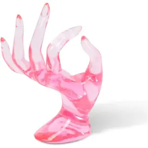 Hand Form Ring Holder  Display Holder, Pink Room Decor Aesthetic Bracelet Ring Watch Stand Support Holder Preppy  Holder for Y2k Room Decor (PINK)