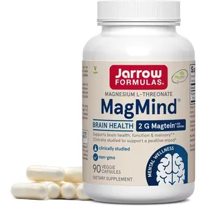 Magnesium L Threonate Supplement with Magtein for Memory Focus Brain Health and Cognitive Support 90 Veggie Capsules 30 Day Supply