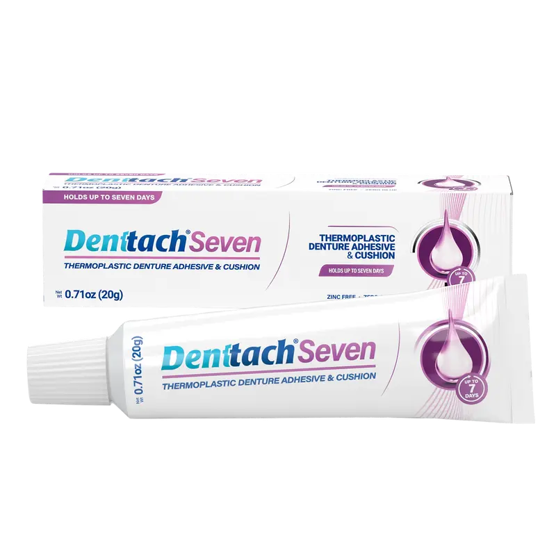 Denttach Seven Thermoplastic Denture Suction Adhesive Soft Reline for Dentures .70 oz