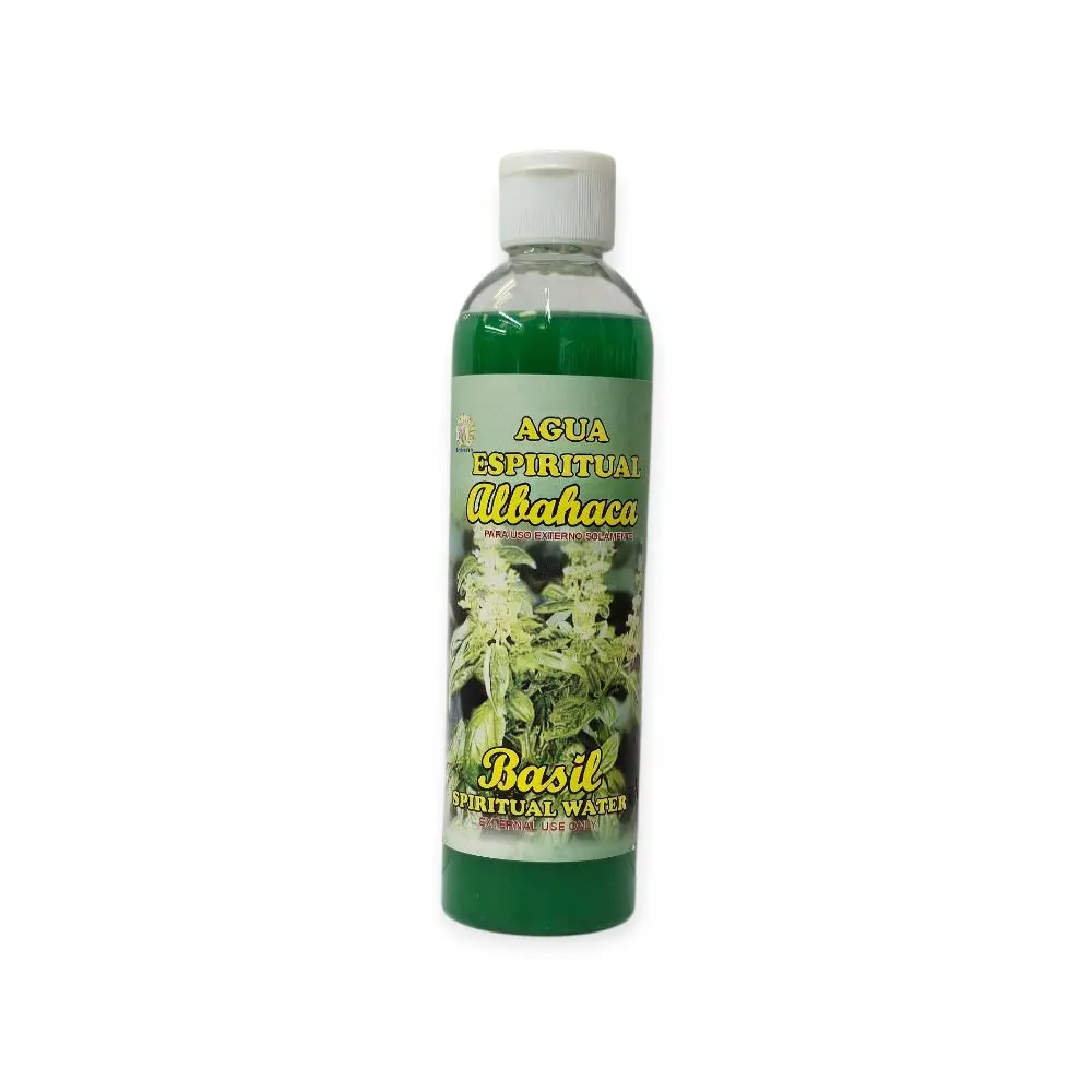 Basil Albahaca Cleansing Spiritual Water for Rituals and Floor Washes - Agua Espiritual that Attracts Good Fortune and Spiritual Protection, Cleanse, Bad Energy, Positive Energy, Spiritual Strength