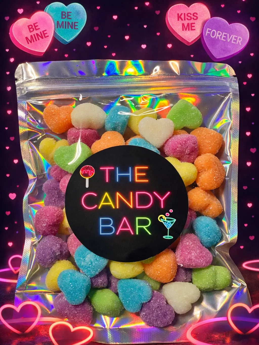 Candy Crush Hearts - Gummy Candy Sour Hearts 1lb