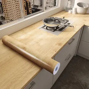 Wood Grain Pattern Self Adhesive Wallpaper, Removable Wall Sticker, Decorative Sticker for Home Kitchen Living Room, Home Decor