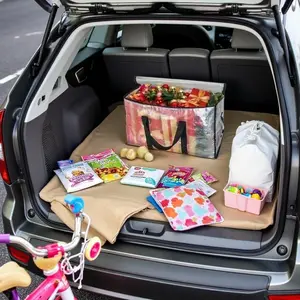 2025 Latest Hot Selling 4-Pack Heavy-Duty Car & Outdoor Storage Bags Extra Large Tote Bags with Strong Handles Zippered Reusable Plastic Organiser Transparent Foldable 9.8x7.1 inch funcar  accessories