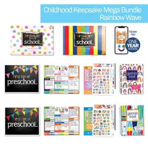 Childhood Keepsake Bundle for 2 Kids | Preserve Memories, Strengthen Habits & Inspire Gratitude | Rainbow Wave