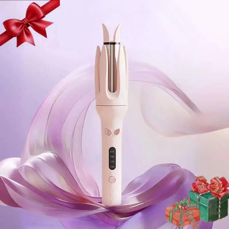 Electric automatic hair curler for women, 28 mm rotating curling wand with negative ion protection, 4 temperature settings styling tool, fast-heating curling machine for home salon, easy-to-use device for daily hairstyling