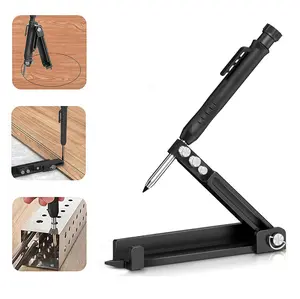 Construction Pencil - Multi-function Scribing Tool - Aluminum Alloy Scribe Tool with Deep Hole Pencil,DIY Woodworking Scribe Gauge Scriber Line Maker Measuring Tool,Gifts For Men