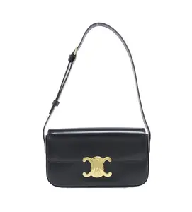Pre-owned Celine Leather Shoulder Bags Triomphe East West Shoulder Bag Smooth Calfskin